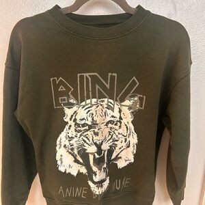Anine Bing Olive Green Crew Neck Sweater